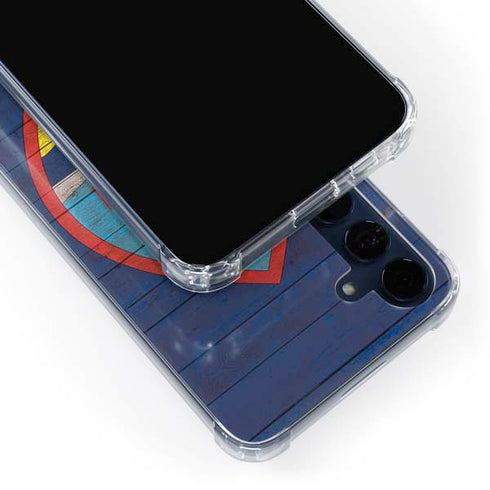 Guam Flag Dark Wood Galaxy S24 Clear Case